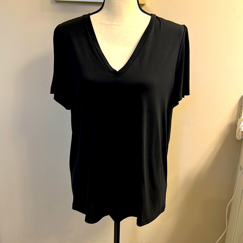 M&S V-Neck Flutter Sleeve Top
